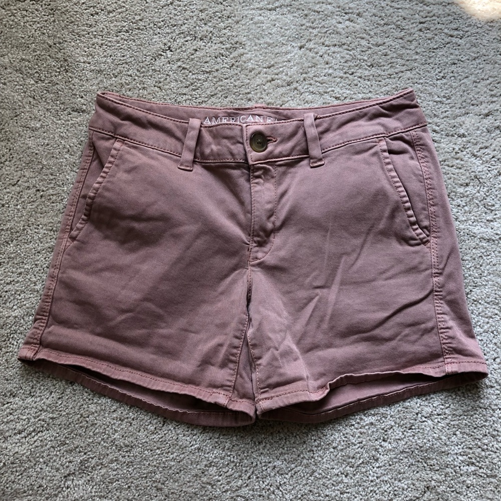 American Eagle Midi Khaki Shorts